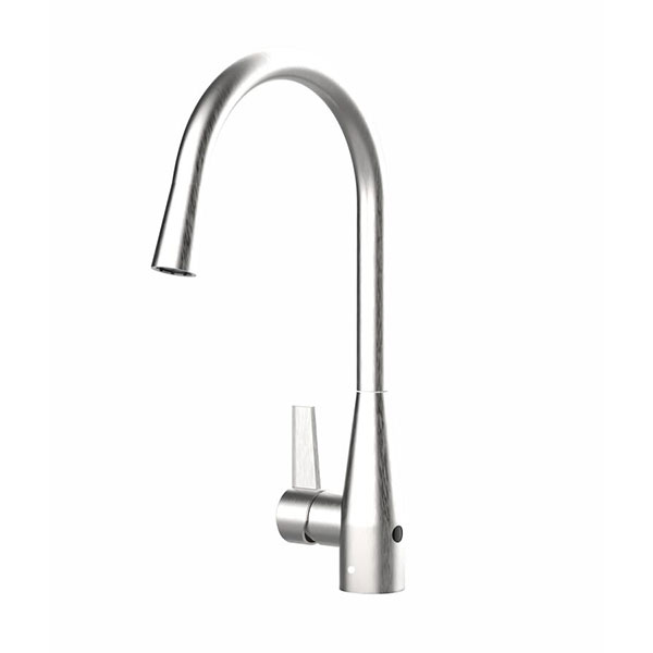 Memo Sia Sensor Gooseneck Sink Mixer Tap Dual Function LH Lever Brushed Chrome2