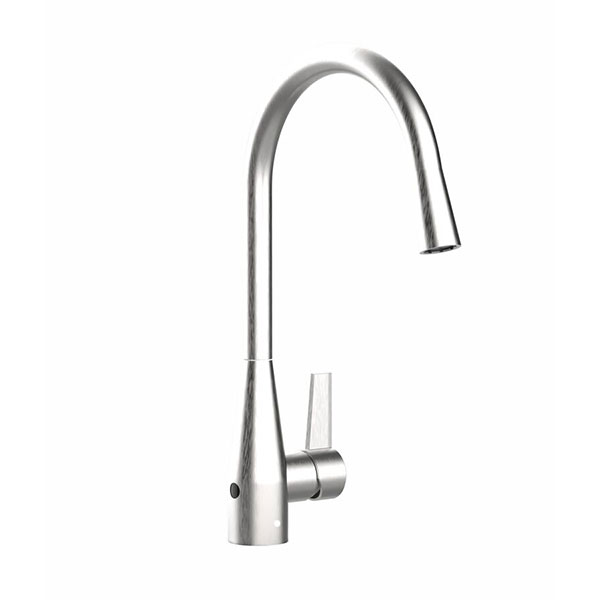Memo Sia Sensor Gooseneck Sink Mixer Tap Dual Function RH Lever Brushed Chrome